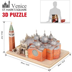 CubicFun - National Geographic Puzzle 3D Piazza di San Marco, con Libretto di Fotografia, 107 pezzi - DS0980H.CBF