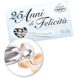 CRISPO Confetti Mandorla Extra Pelata Argento 25 Anni di Felicità 500gr, 03425