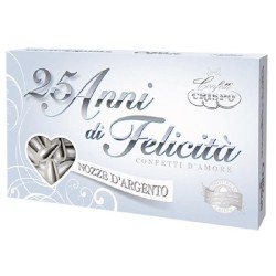 CRISPO Confetti Mandorla Extra Pelata Argento 25 Anni di Felicità 500gr, 03425
