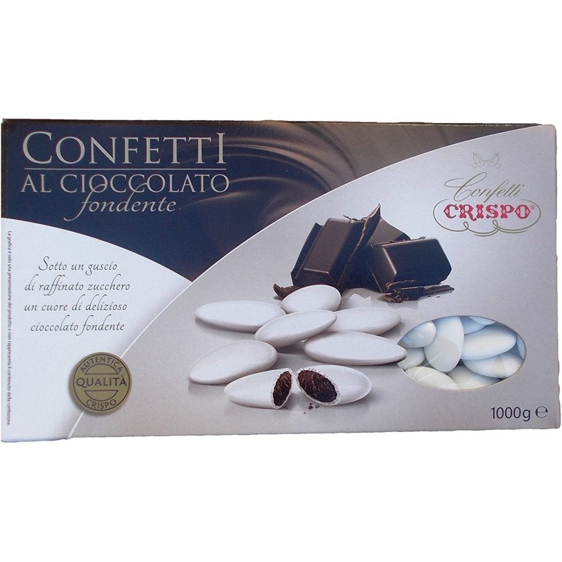 CRISPO Confetti al Cioccolato Fondente Bianchi - 1 kg, 05429