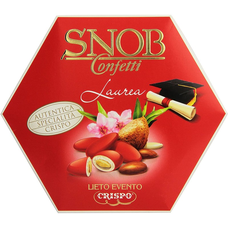 CRISPO Confetti Snob Laurea - Colore Rosso - 500gr, 05432