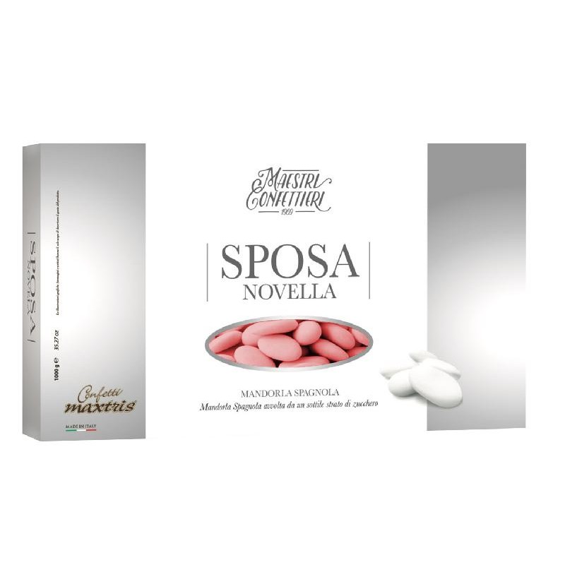 MAXTRIS Confetti Sposa Novella Rosa con Mandorla 36 Spagnola 1kg, MAX018