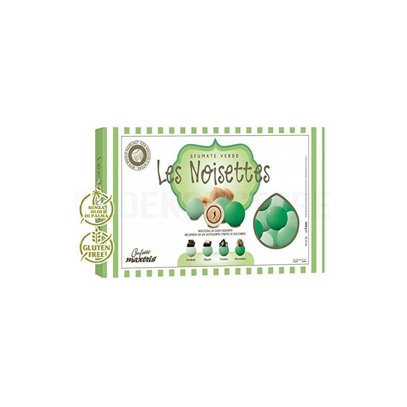 MAXTRIS Confetti Les Noisettes alla Nocciola Sfumati Verde Tondi (4 gusti) 1kg, MAX042