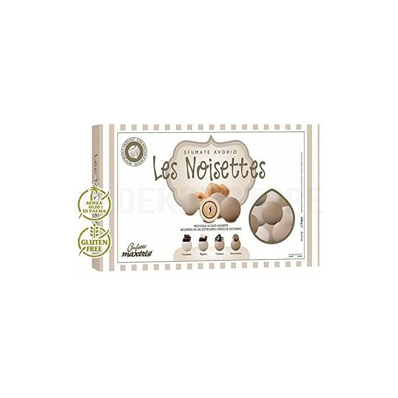 MAXTRIS Confetti Les Noisettes alla Nocciola Sfumati Avorio Tondi (4 gusti) 1kg, MAX043