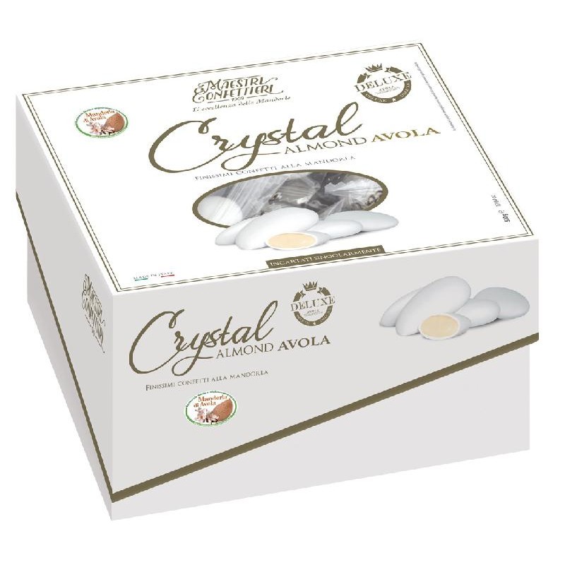 MAXTRIS Crystal Almond Avola Bianco Vassoio Cadeaux alla mandorla incartati 500gr, MAX093