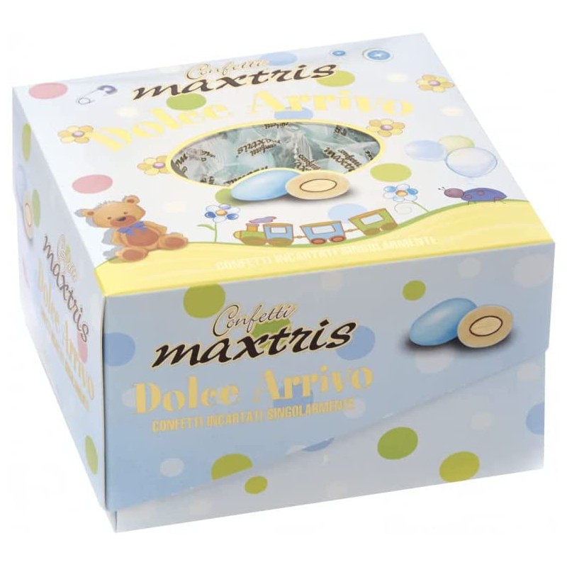 MAXTRIS Confetti Vassoio Dolce Arrivo Celeste, Cioccolato, 500gr, MAX102