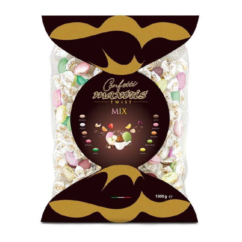 MAXTRIS Confetti Mix Twist incartati singolarmente a caramella (10 gusti)  1kg, MAXMIX