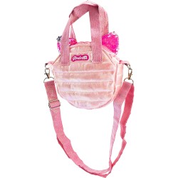 Nice Group - Girabrilla - Borsa Rosa Puffer Modello Kitty Bag con Orecchie in Paillettes reversibili che richiamano l animale Ga