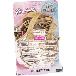 Nice Group - Girabrilla - Borsa Oro Puffer Modello Kitty Bag con Orecchie in Paillettes reversibili che richiamano l animale Gat
