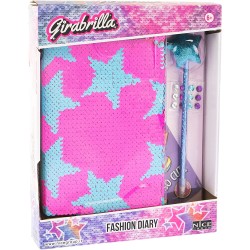 Nice Group - Girabrilla Fashion Diary Fluo Star, Diario con Paillettes Reversibili, Penna Pom Pom, Adesivi Gemme e Stickers - 19