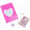 Nice Group - Girabrilla Fashion Diary Heart, Diario con Paillettes Reversibili, Penna Pom Pom, Adesivi Gemme e Stickers 19048