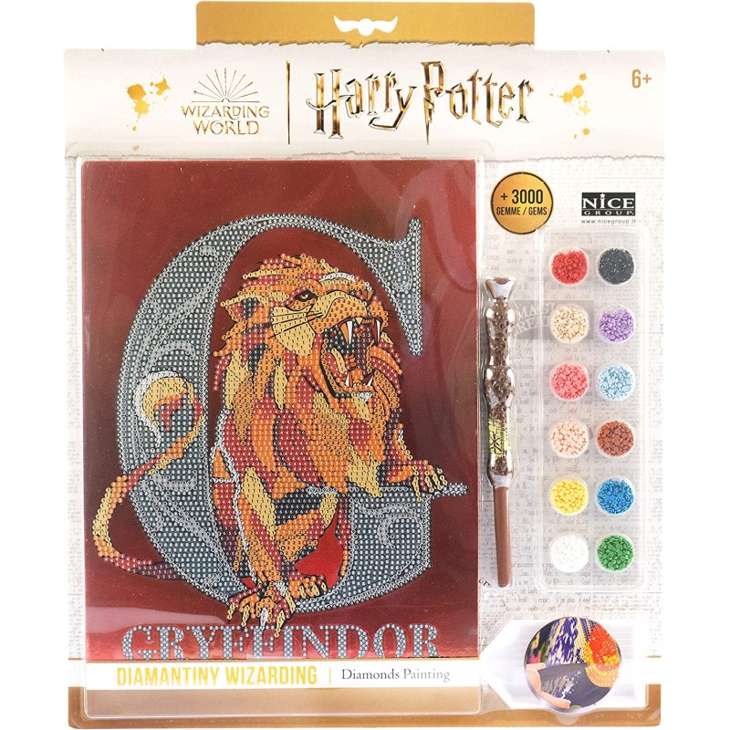 Nice Group - DIAMANTINY Harry Potter – Wizarding Stand Together Grifondoro – Kit crea il Mosaico, Attività Crystal Art, Diamond 