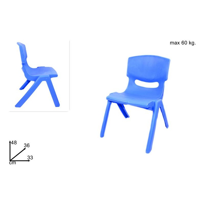 Accessori bimbi mini Sedia per Bimbo In plastica 48 X 34 cm colore azzurro