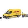 BRUDER 02671 - Mercedes Sprinter DHL con guidatore, con scatola con pacchetti di spedizione