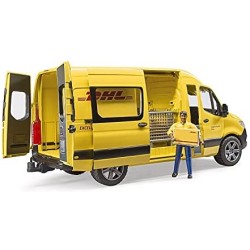 BRUDER 02671 - Mercedes Sprinter DHL con guidatore, con scatola con pacchetti di spedizione