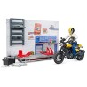BRUDER 62102 - Bworld Officina Moto con Scrambler Ducati Full Throttle