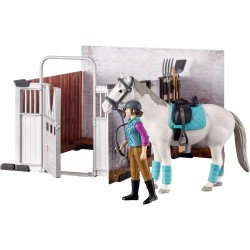 BRUDER 62506 - Bworld Set stalla per la cura del cavallo