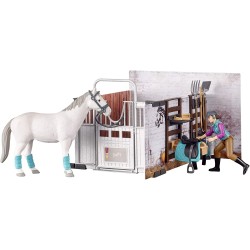 BRUDER 62506 - Bworld Set stalla per la cura del cavallo