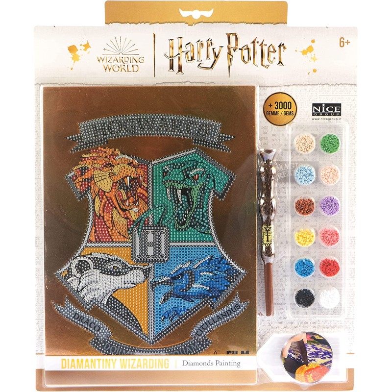 DIAMANTINY Harry Potter – Wizarding Stand Together Casate di Hogwarts – Kit crea il Mosaico, Attività Crystal Art, Diamond Paint