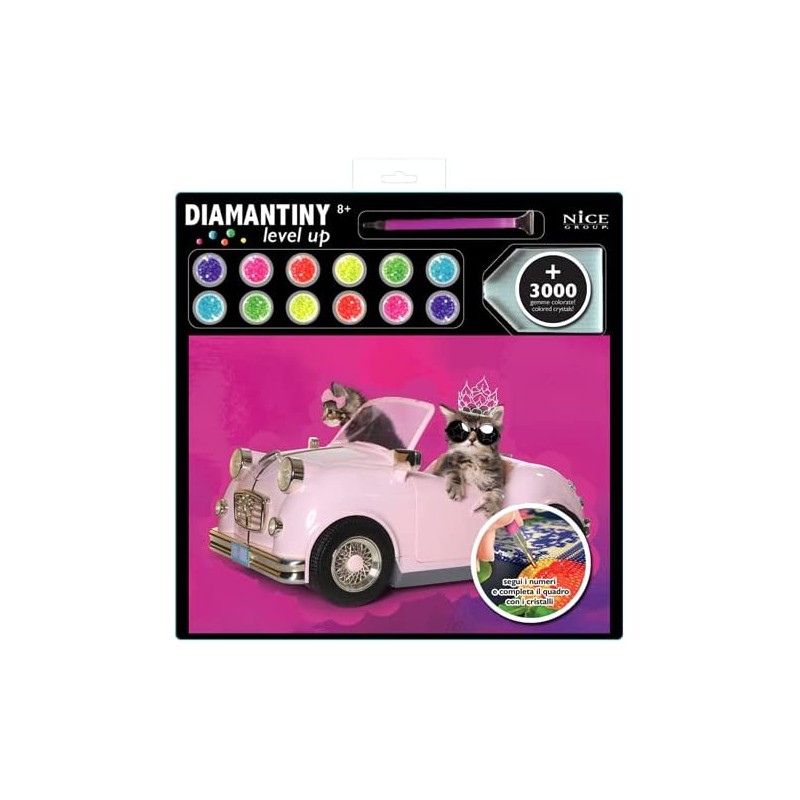 DIAMANTINY Level Up - Nice Group Creative Art, Diamond Painting Kit crea il mosaico, PETS, Princesses, Multicolor, 96122