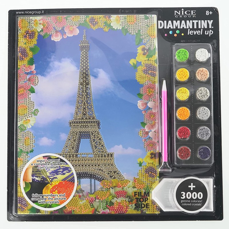 DIAMANTINY 96302 Level Up - Nice Group Creative Art, Diamond Painting Kit crea il mosaico, LANDSCAPE, Parigi, Multicolor