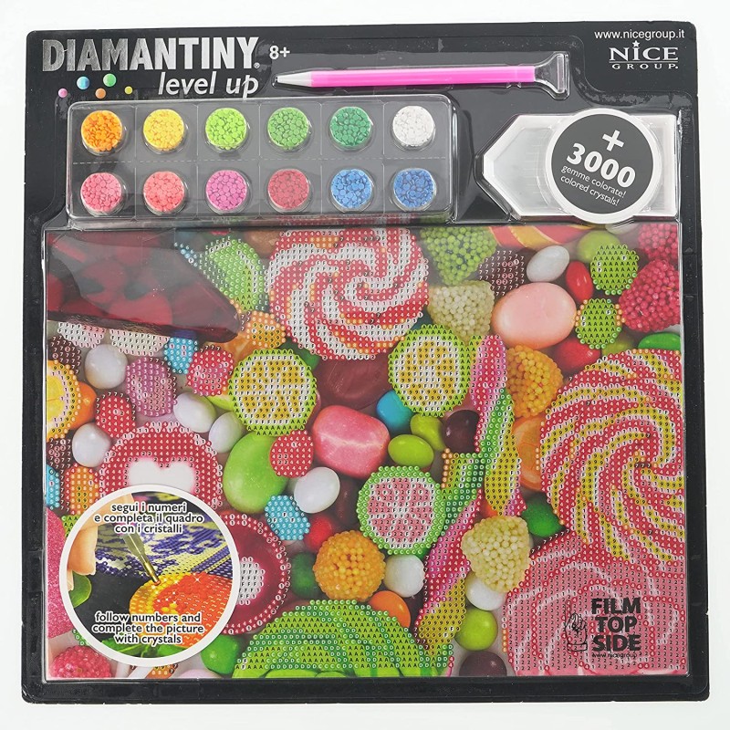 DIAMANTINY 96303 Level Up - Nice Group Creative Art, Diamond Painting Kit crea il mosaico, LANDSCAPE, Caramelle, Multicolore