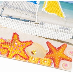 DIAMANTINY 96305 - Level Up Nice Group Creative Art, Diamond Painting Kit crea il mosaico, LANDSCAPE, Barca a vela, Multicolore