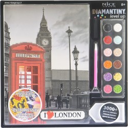 DIAMANTINY Level Up - Nice Group Creative Art, Diamond Painting Kit crea il mosaico, CITY, London, Multicolor, 96321