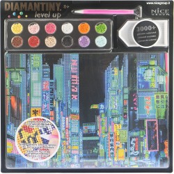 DIAMANTINY Level Up - Nice Group Creative Art, Diamond Painting Kit crea il mosaico, CITY, Tokyo, Multicolor, 96323