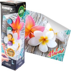 DIAMANTINY Artist - Small 21x30 - Attività Crystal Art, Diamond Painting Kit, Fiori Flower Aloha