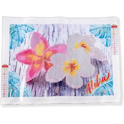 DIAMANTINY Artist - Small 21x30 - Attività Crystal Art, Diamond Painting Kit, Fiori Flower Aloha