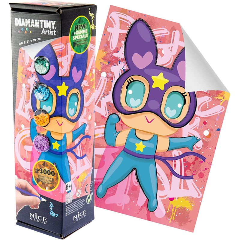 DIAMANTINY Artist - Small 21x30 - Attività Crystal Art, Diamond Painting Kit, Superhero