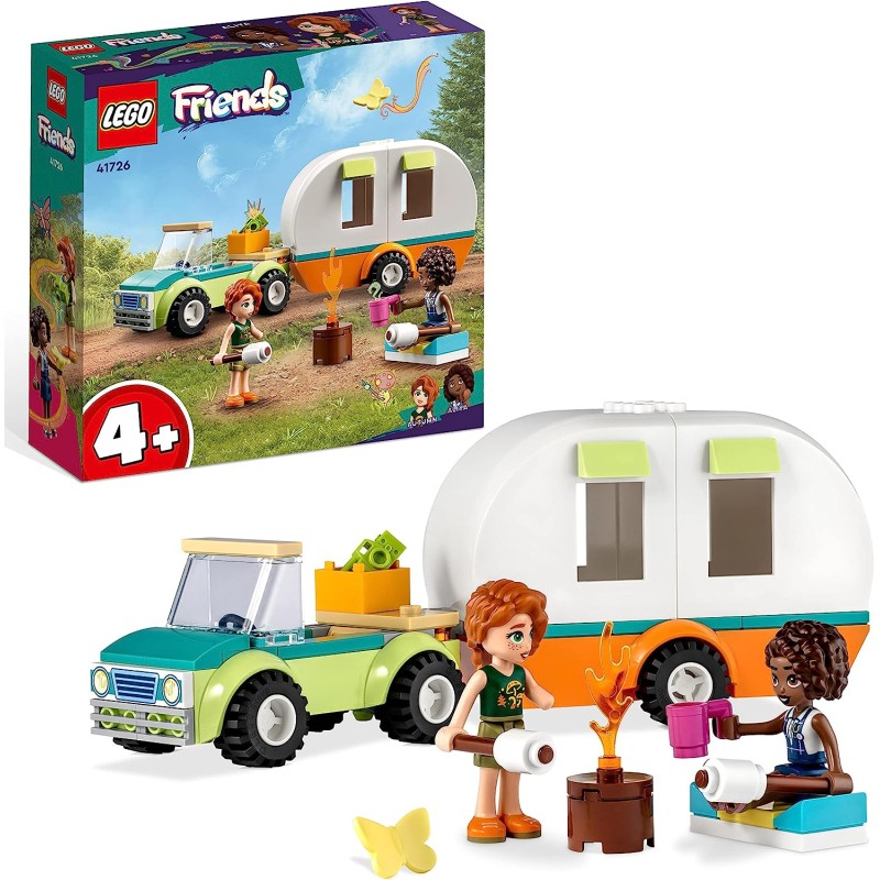 LEGO 41726 Friends Vacanza in Campeggio con Camper Giocattolo e Macchina,  Giochi per Bambina e Bambino