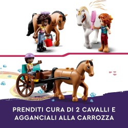 LEGO 41745 Friends La Scuderia di Autumn con 2 Cavalli Giocattolo, Carrozza e Accessori per  Equitazione, Fattoria con Animali