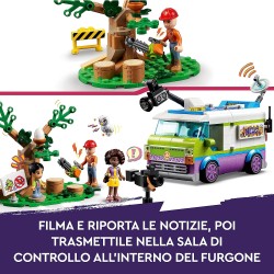 LEGO 41749 Friends Furgone della Troupe Televisiva, Camion Giocattolo per Fingere di Filmare e Riportare le Notizie di Salvatagg