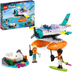 LEGO 41752 Friends Idrovolante di Salvataggio, Aereo Giocattolo Soccorso Animali con Figura di Balena e Mini Bamboline