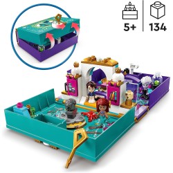 LEGO 43213 Disney Princess Libro delle Fiabe della Sirenetta con Micro Bamboline Ariel, Principe Eric e Ursula, Giochi da Viaggi