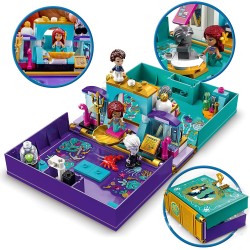 LEGO 43213 Disney Princess Libro delle Fiabe della Sirenetta con Micro Bamboline Ariel, Principe Eric e Ursula, Giochi da Viaggi