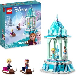 LEGO 43218 Disney Frozen La Giostra Magica di Anna ed Elsa, Giocattolo Ispirato al Castello di Frozen con Micro Bambolina della 