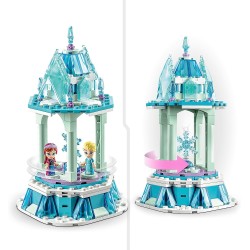 LEGO 43218 Disney Frozen La Giostra Magica di Anna ed Elsa, Giocattolo Ispirato al Castello di Frozen con Micro Bambolina della 