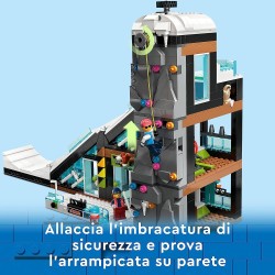 LEGO 60366 City Centro Sci e Arrampicata, Modular Building Set a 3 Livelli con Pista, Negozio Sport Invernali, Bar, Ascensore e 