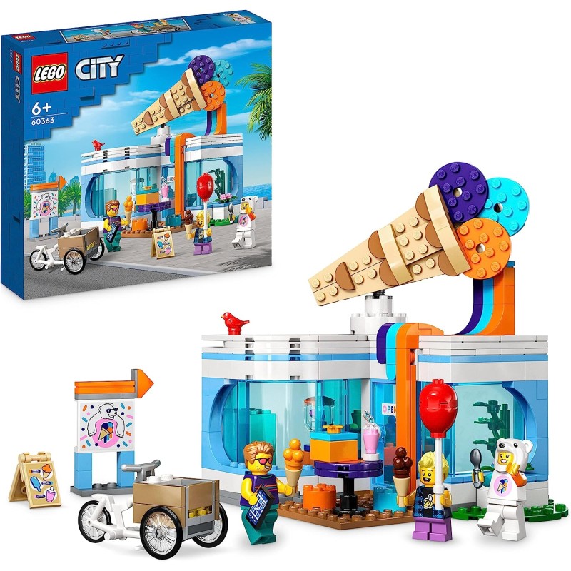 LEGO 60363 City Gelateria, Giochi per Bambini e Bambine dai 6 anni in su  con Carretto