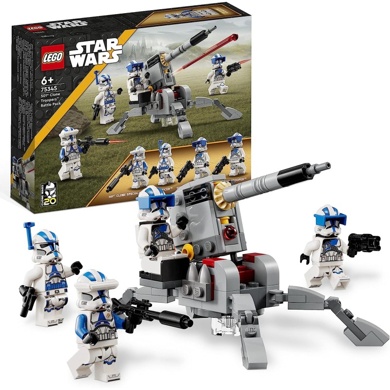 LEGO 75345 Star Wars Battle Pack Clone Troopers Legione 501, Modellino da  Costruire con Cannone Giocattolo