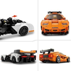 LEGO 76918 Speed Champions McLaren Solus GT & McLaren F1 LM, 2 Iconici Modellini di Auto da Costruire, Kit Supercar Collezione 2