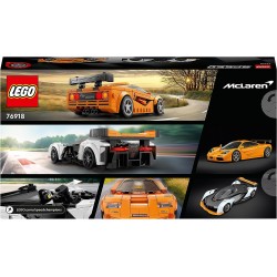 LEGO 76918 Speed Champions McLaren Solus GT & McLaren F1 LM, 2 Iconici Modellini di Auto da Costruire, Kit Supercar Collezione 2