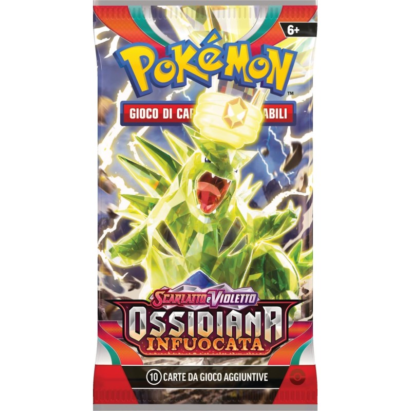 Gamevision - Pokémon Scarlatto e Violetto OSSIDIANA INFUOCATA - 1 Una Busta Pacchetto ITALIANO da 10 carte - Artwork RANDOM Casu