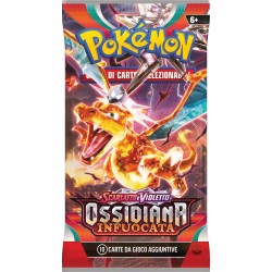 Gamevision - Pokémon Scarlatto e Violetto OSSIDIANA INFUOCATA - 1 Una Busta Pacchetto ITALIANO da 10 carte - Artwork RANDOM Casu
