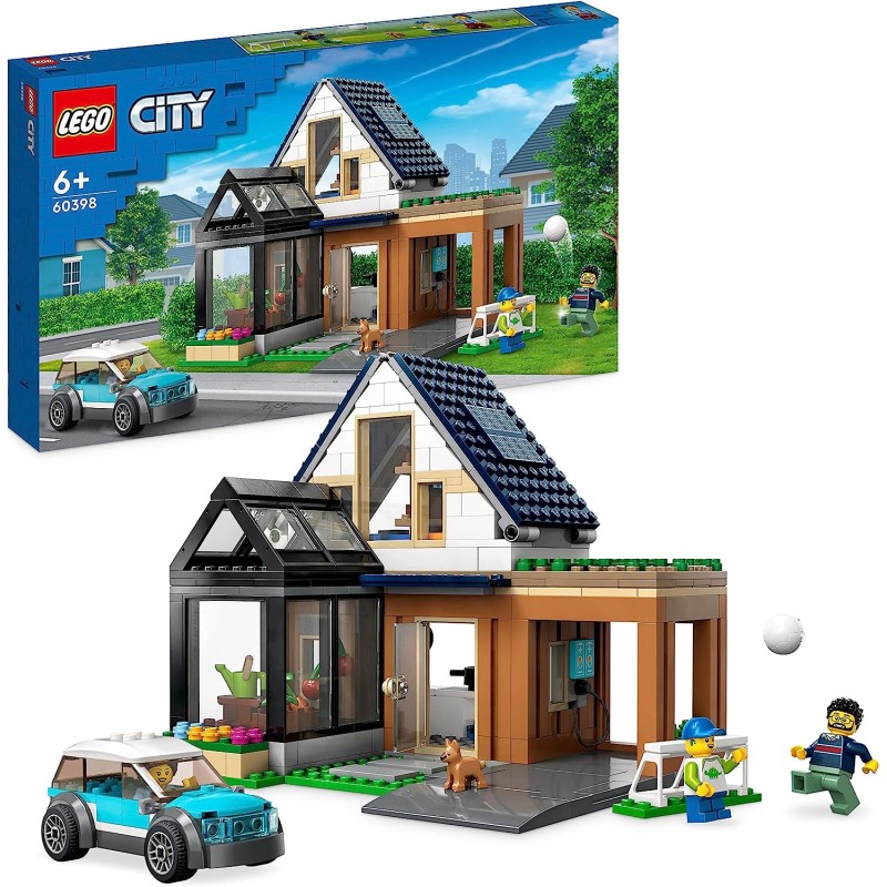 LEGO 60398 City Villetta Familiare e Auto Elettrica, Modular