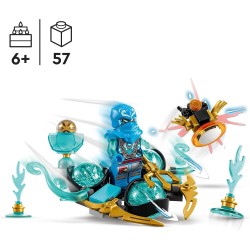 LEGO 71778 NINJAGO Drift del Potere del Drago Spinjitzu di Nya, Trottola Giocattolo con Minifigure di Nya da Collezione