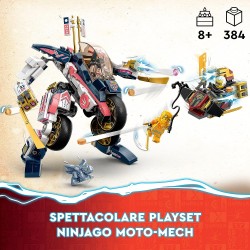 LEGO 71792 NINJAGO Moto-Mech Transformer di Sora, Set 2in1 con Action Figure Mech Trasformabile in Moto Giocattolo e 3 Minifigur